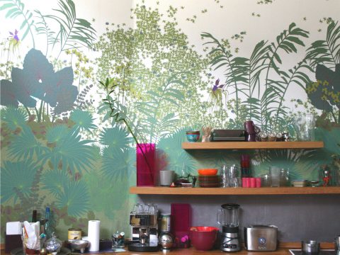 Papier peint plantes vertes