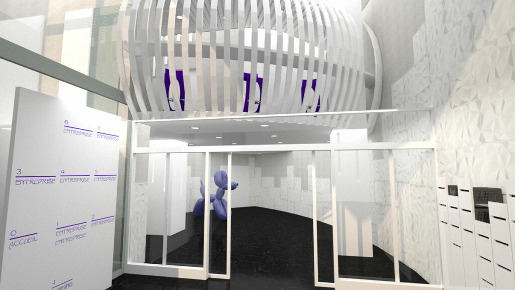 Proposition Futuriste du hall d'entrée de l'immeuble